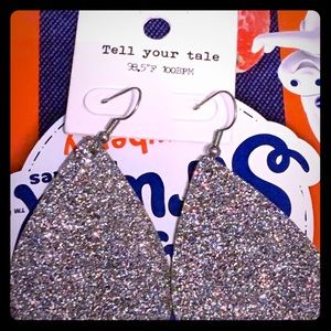 Silver glitter earrings ✨NWT✨